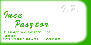 ince pasztor business card